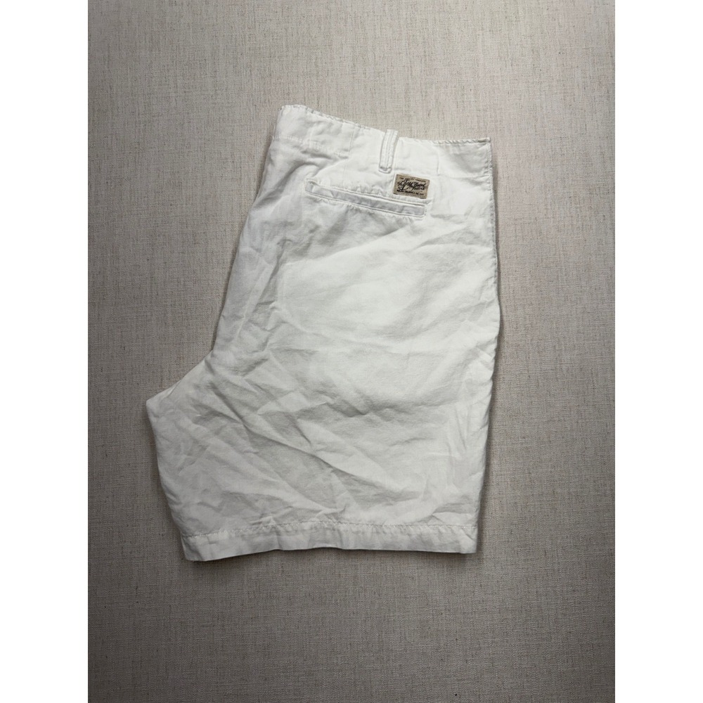 Polo Ralph Lauren Mens White Linen Cotton Straight Fit Shorts Size 42